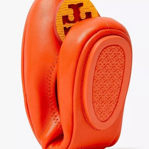 TORY BURCH Minnie Orange Leather Flats In Box 6.5 - Picture 2 of 8